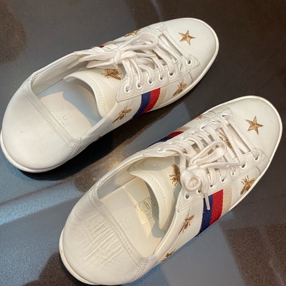 GUCCI women’s Ace Bees and Star Soft Heel size 37 - Picture 3 of 11